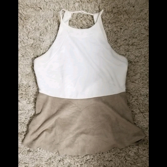 Zara White and Beige Top - Picture 1 of 2